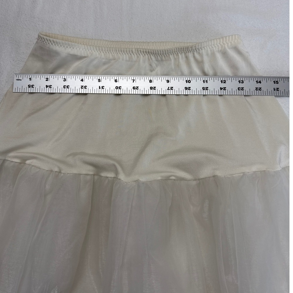Vintage White Tiered Petticoat 3 Layer Crinoline Tulle Skirt Slip Bridal Costume - Picture 3 of 5